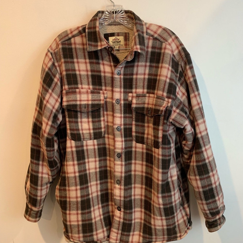 Levis The Two Horse Plaid Lined Flannel Jacket M